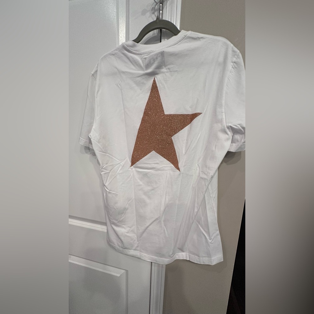 BNWT Golden Goose White Tee with Gold Logo SIZE MED WOMEN